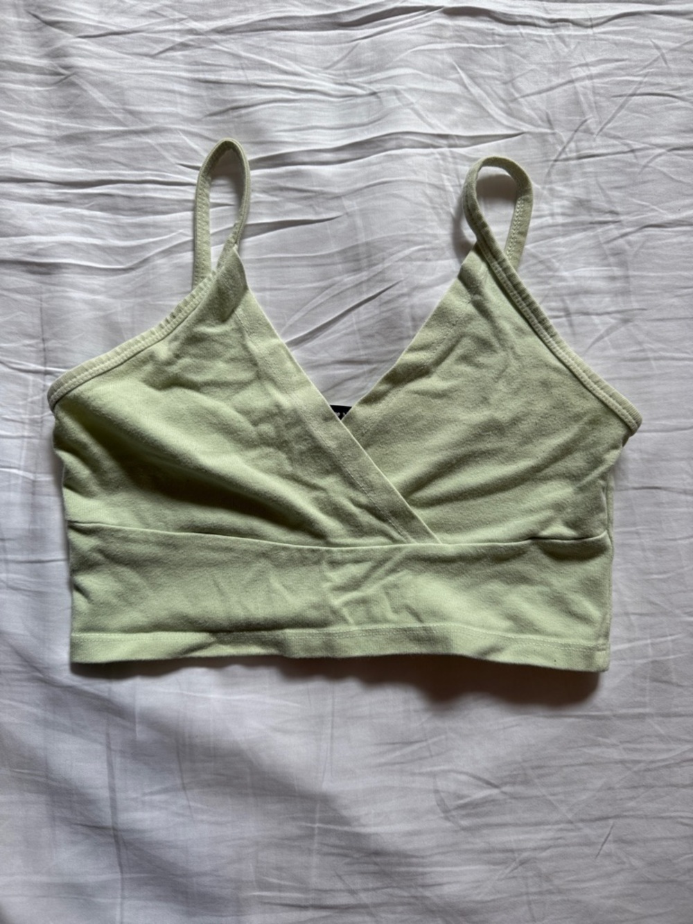 Light Green Crossover Short Crop Top